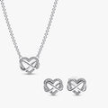 Sparkling Infinity Heart Necklace Set