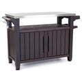 Keter Outdoor Kitchen Rolling Bar Cart, Brown, 78 Gallon - Unity XL