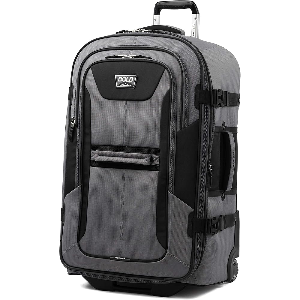 Travelpro Bold Softside Expandable Rollaboard Upright Luggage, Grey/Black, Checked-Large 28-Inch - BOLD