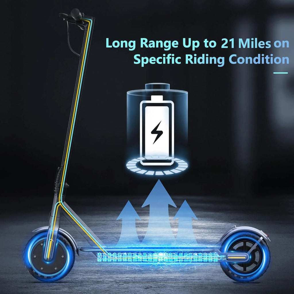 Electric Scooter With Solid Tires And Dual Braking - 350W/500W