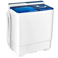 Portable Twin Tub Washer Dryer Combo With Drain Pump, 26 LBS - Blue/Gray