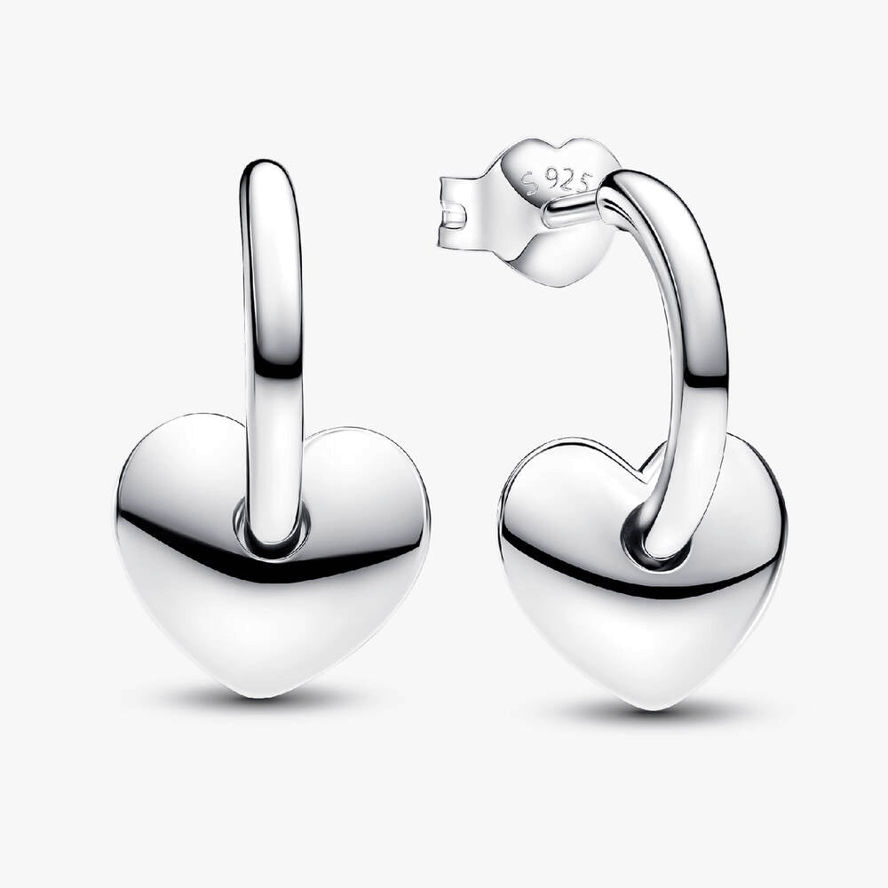 Heart Open Hoop Earrings