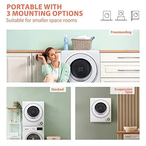 Euhomy Portable Clothes Dryer 110V 850W 1.5 cu.ft - Compact Laundry Dryer