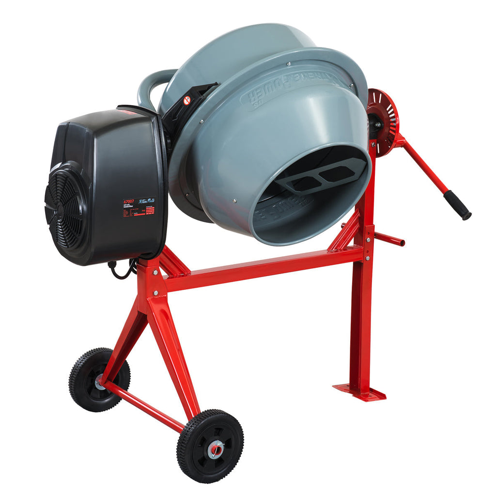 Portable Electric Cement Mixer for Concrete and Mortar, 4 Cu. Ft., 500W