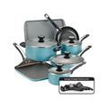Farberware High Performance Nonstick Aluminum Cookware Set, 17 Piece, Aqua - 21926