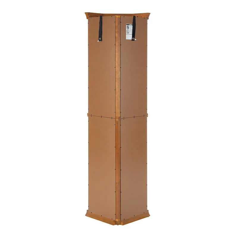 Corner Curio Display Cabinet With Lights, Mirrored Back And 6 Tempered Glass Shelves