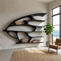 Artistic Wooden Wall Bookshelf For Living Room Decor
