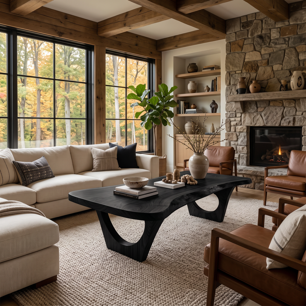 Contemporary Coffee Table Live Edge Design For Living Room