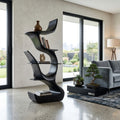 Contemporary Organic Wooden Bookshelf For Living Room Corner