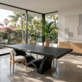 Artistic Wave Leg Wood Dining Table For Designer Dining Room