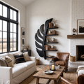 Artistic Wooden Leaf Statement Wall Bookshelf For Elegant Interiors