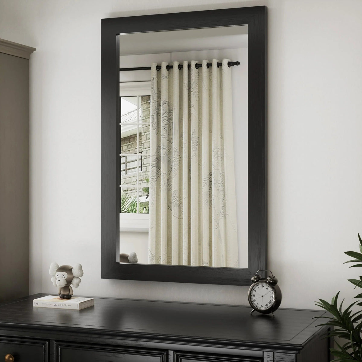 Rectangular Wall Mirror With Wood Frame, 18 x 26 in, 22 x 30 in, 24 x 36 in, or 40 x 26 in - Multiple Sizes