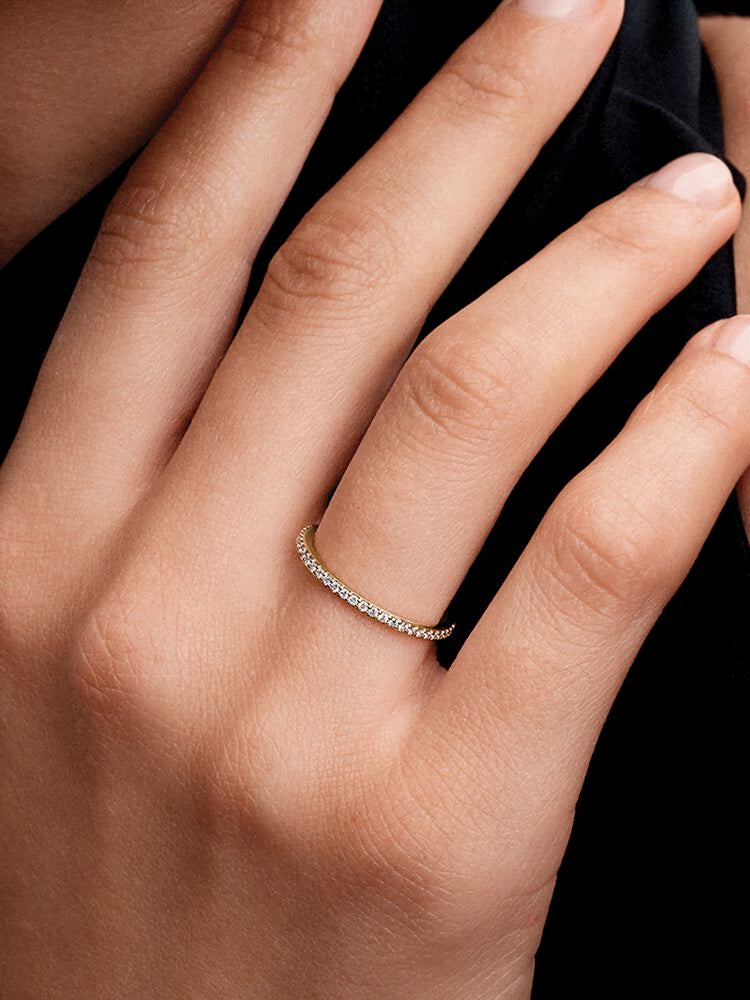 Pandora Era 14k Gold Lab-grown Diamond Half Eternity Pavé Band Ring
