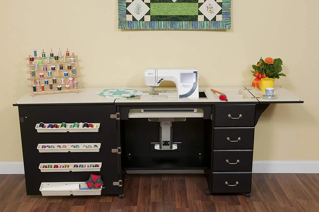Norma Jean Sewing Cabinet With Storage And Airlift, Black, 45-Pound Capacity - 353