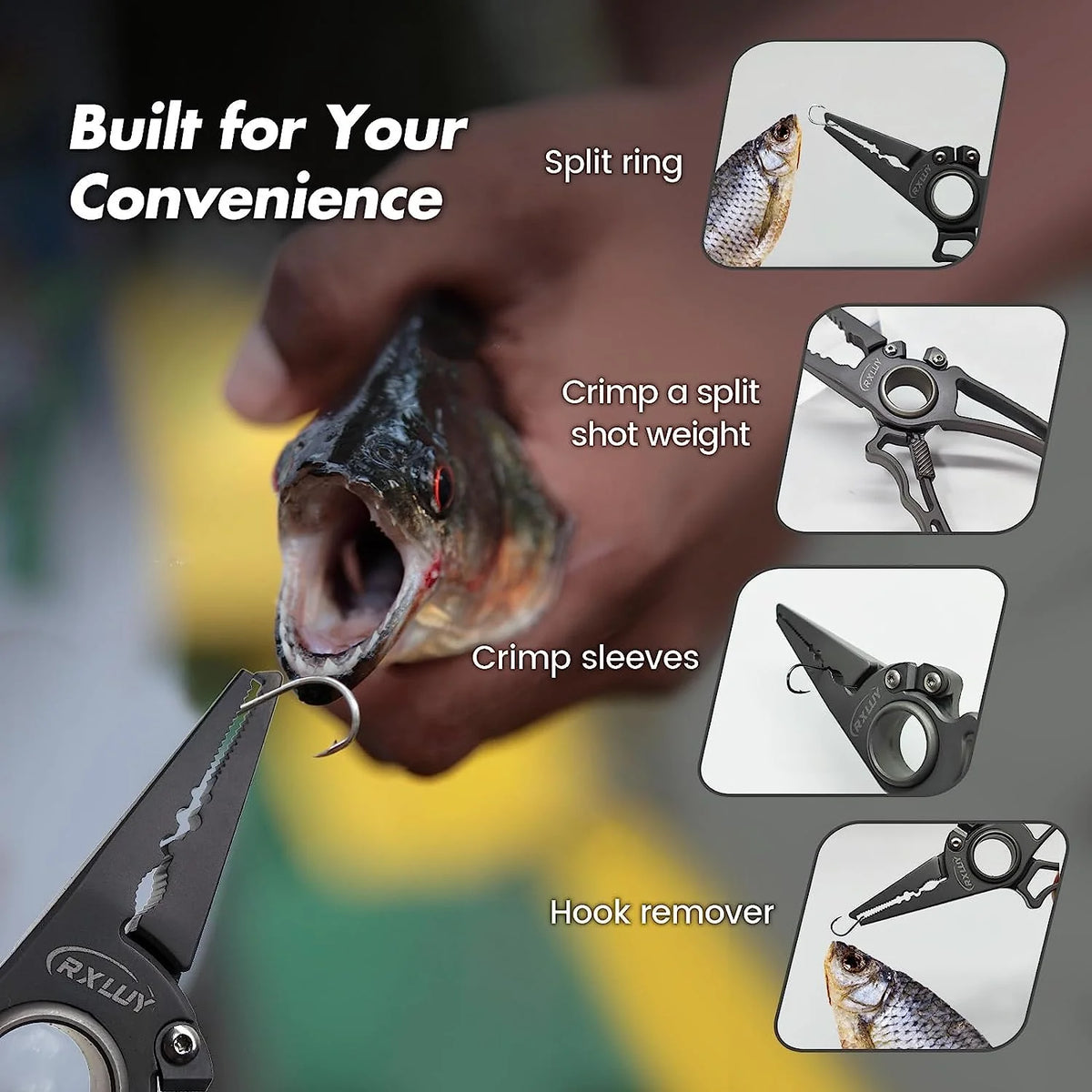 RXLUY Titanium Fishing Pliers With Tungsten Cutters, 7.49 in, 0.34 lb