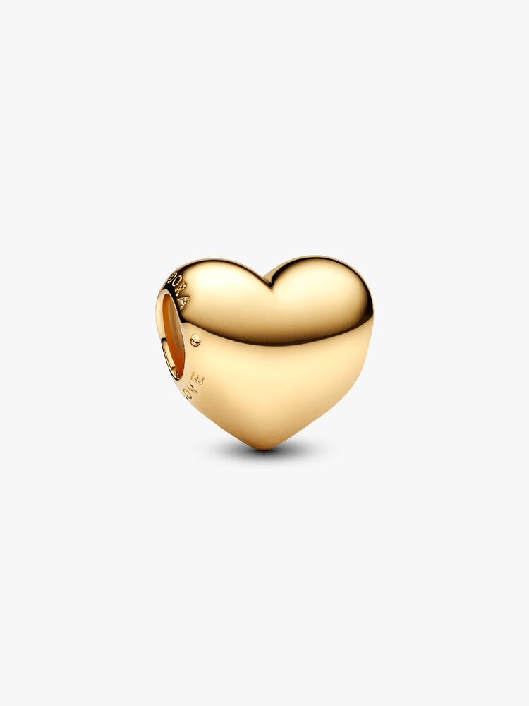 Metallic Puffy Heart Charm Bracelet Set
