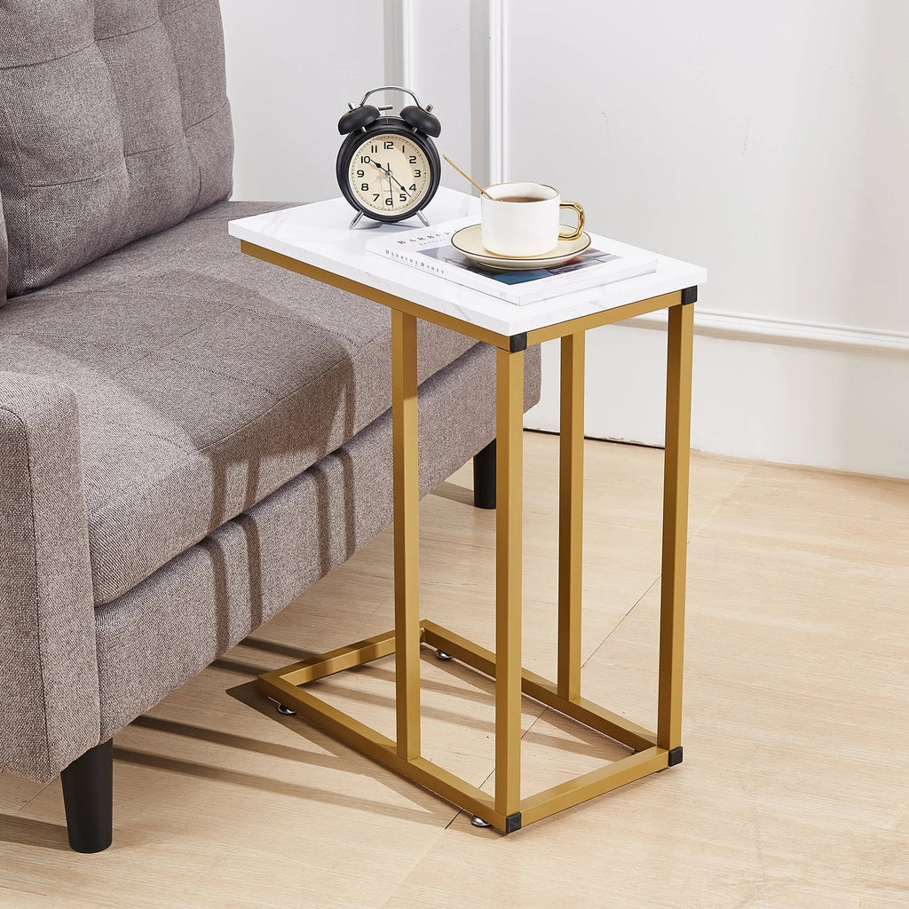 C-Shaped Sofa Side Tables, Set of 2, 11" D x 19" W x 24" H