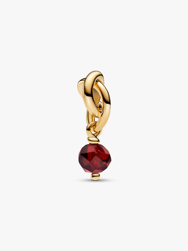 Faceted Red Eternity Circle Dangle Charm