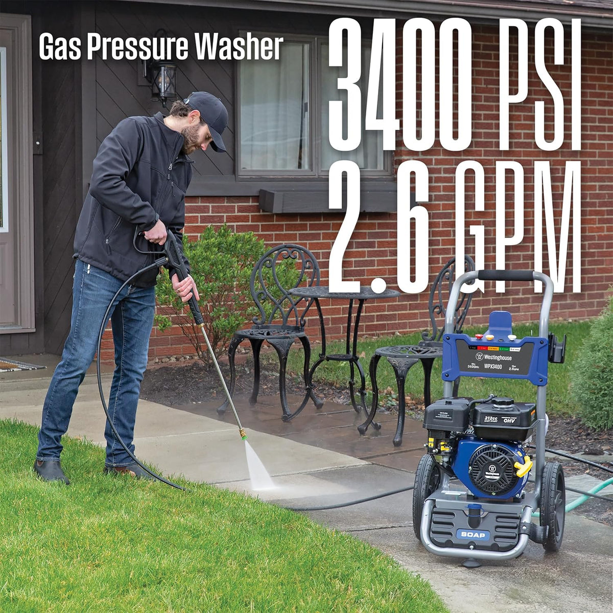 Westinghouse Gas Pressure Washer 3400 PSI 2.6 Max GPM - WPX3400