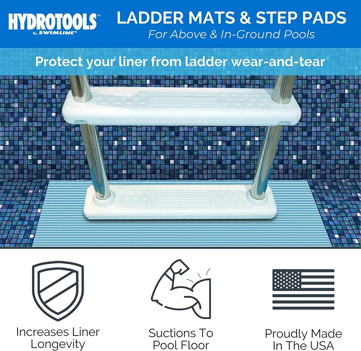 Easy Pool Step Above-Ground Swimming Pool Step To Deck - 350-lb Capacity, Up To 54-in Deep
