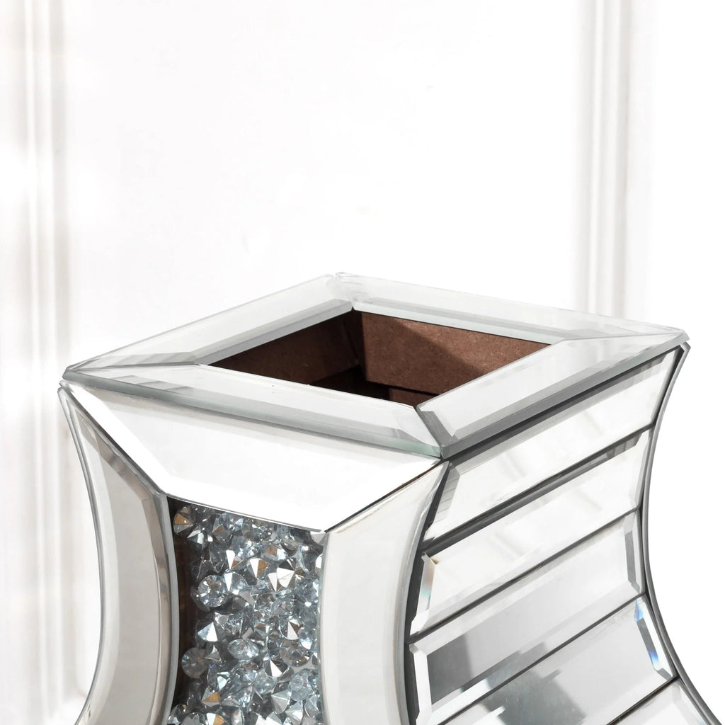 Crushed Diamond Floor Vase, Glass And MDF - 26.8 in, 36 in, 43 in