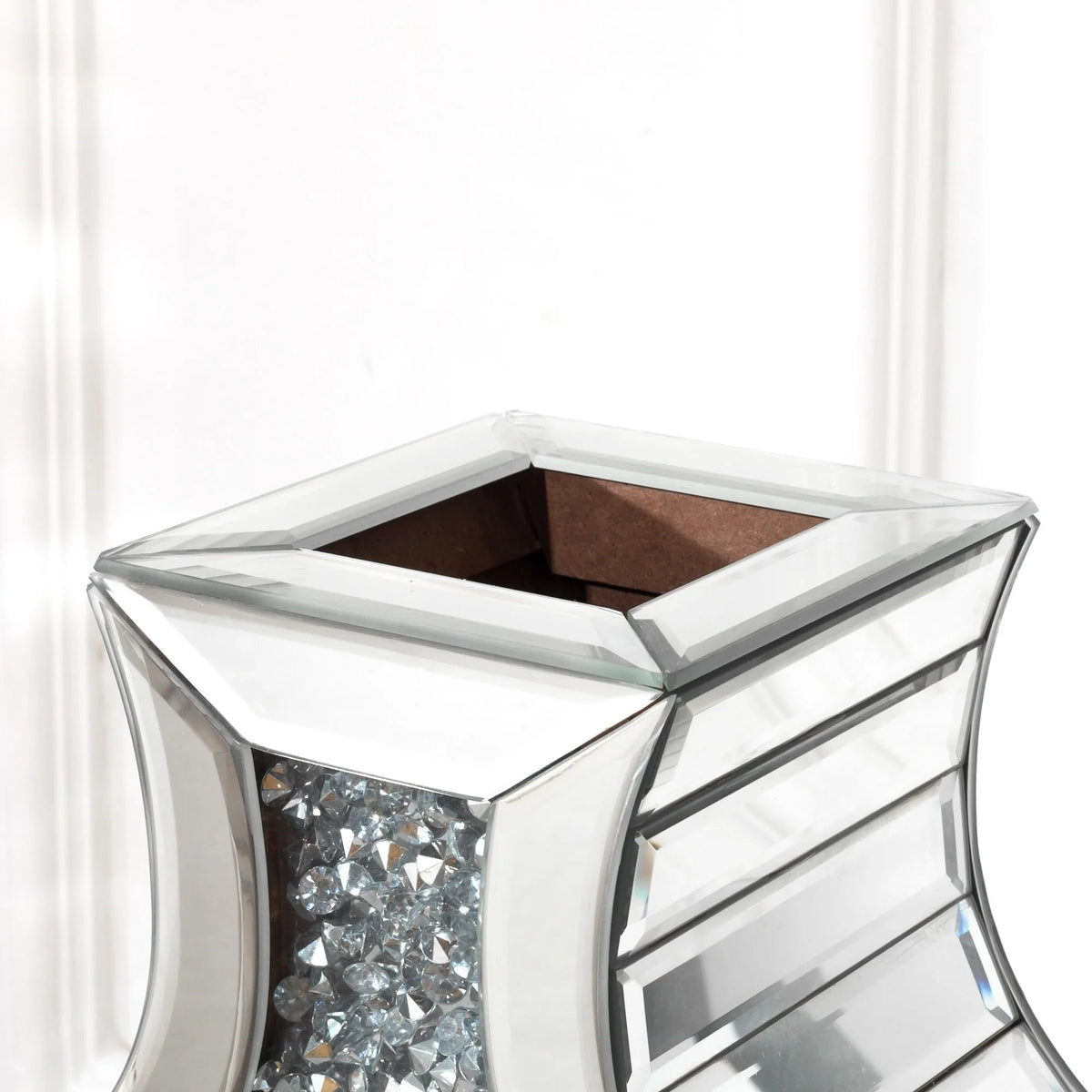 Crushed Diamond Floor Vase, Glass And MDF - 26.8 in, 36 in, 43 in