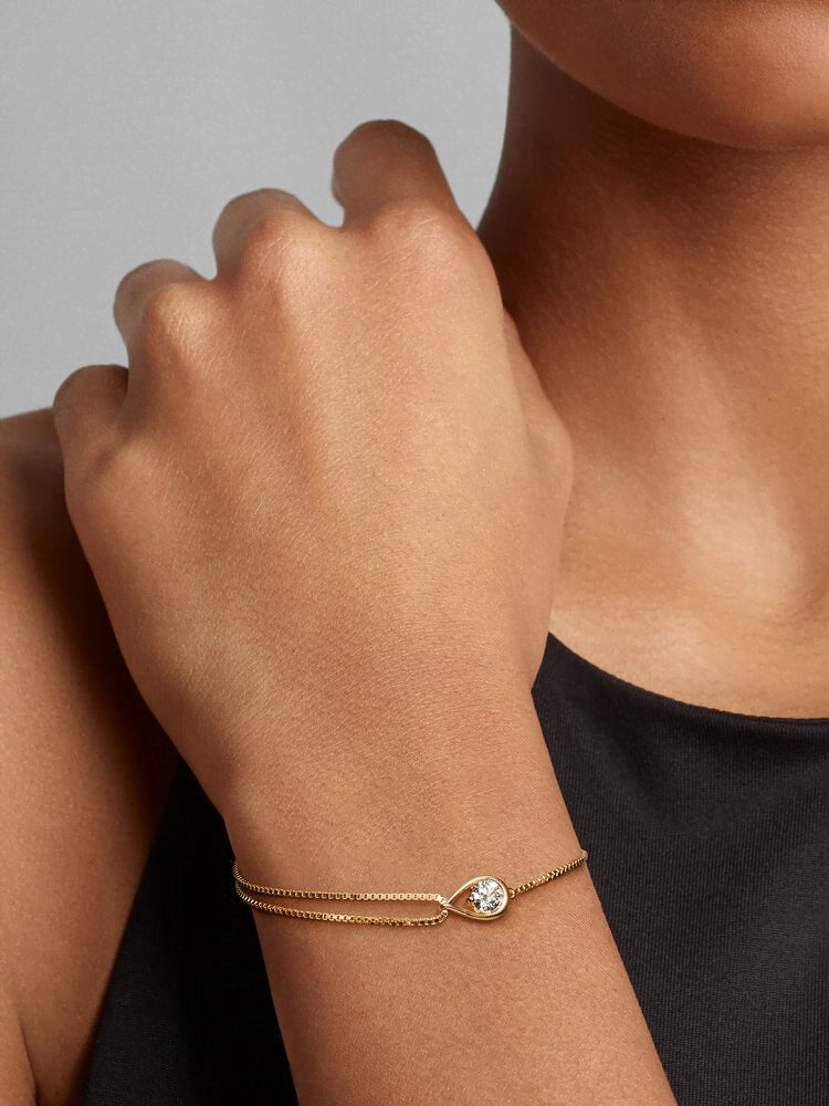 Pandora Infinite 14k Gold Lab-grown Diamond Double Chain Bracelet