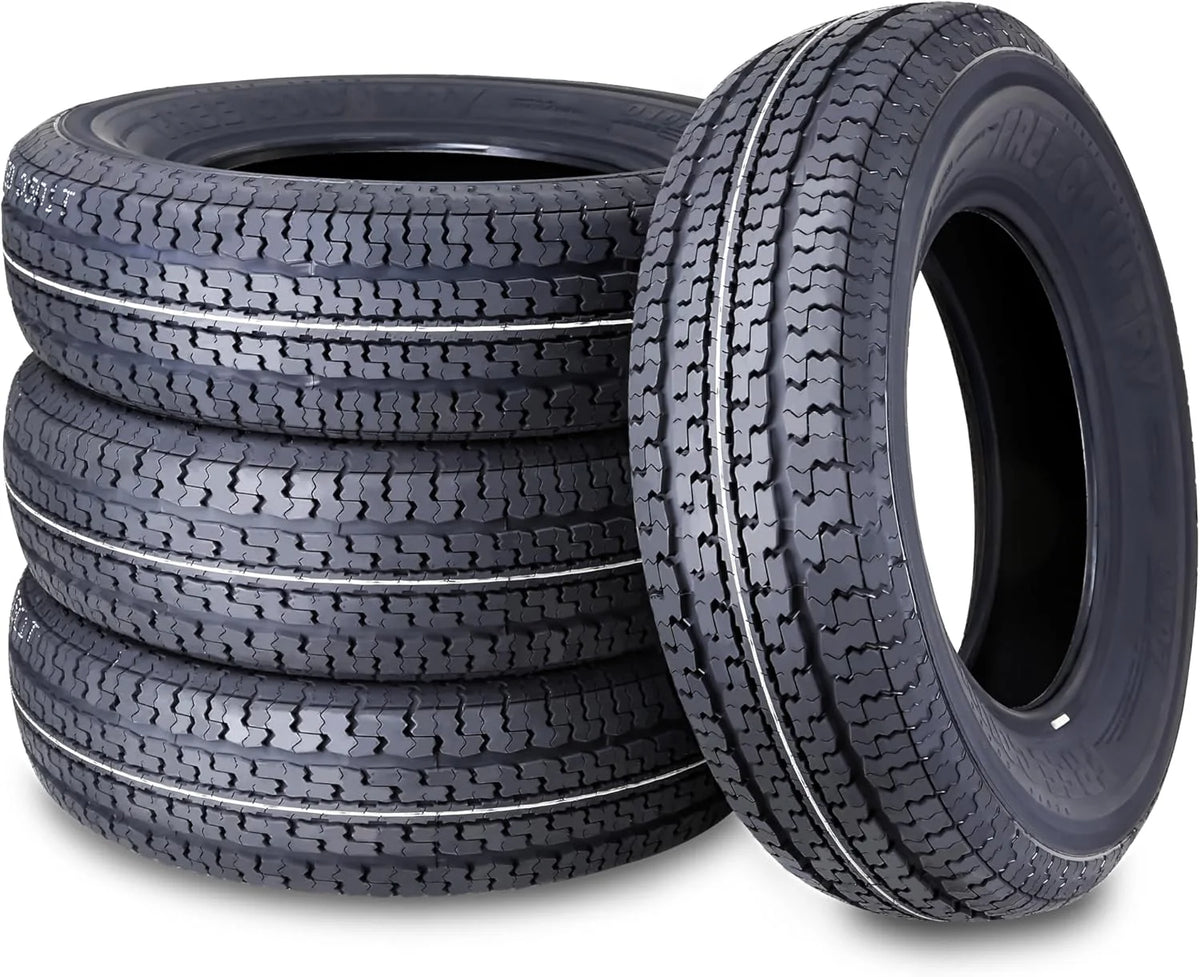 FREE COUNTRY Trailer Tires ST205/75R15, Set Of 4, 10-Ply Load Range E, Steel Belted Radial