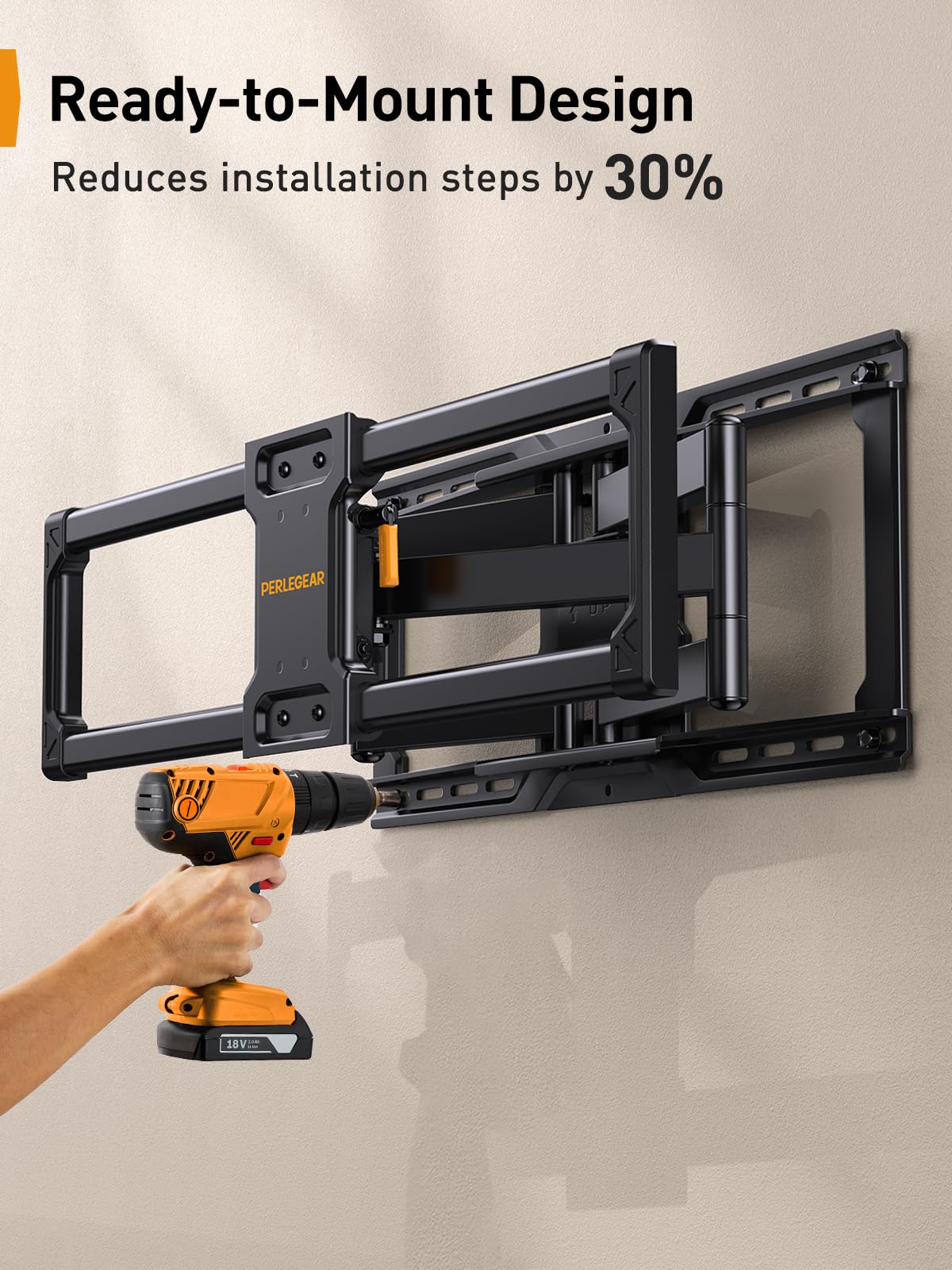 Full Motion TV Wall Mount for 42-90 in TVs - Adjustable Swivel and Tilt Bracket