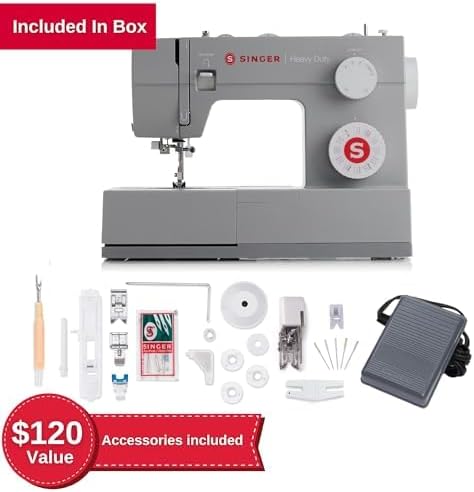 SINGER Heavy Duty High Speed Sewing Machine With Accessory Kit, 110 Stitch Applications - 4452