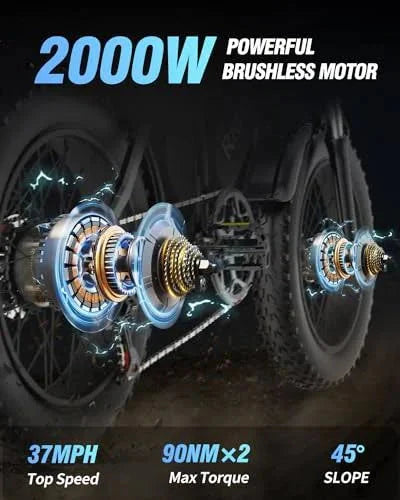 Bopzin Dual Motor Electric Bike 2000W 52V 40Ah - Q20PRO-2000W
