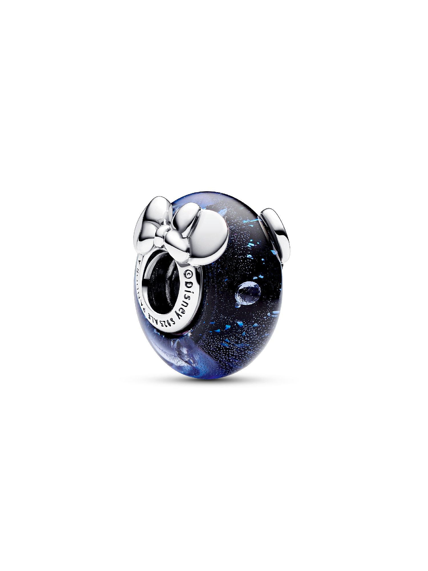 FINAL SALE - Disney Mickey Mouse & Minnie Mouse Blue Murano Glass Charm