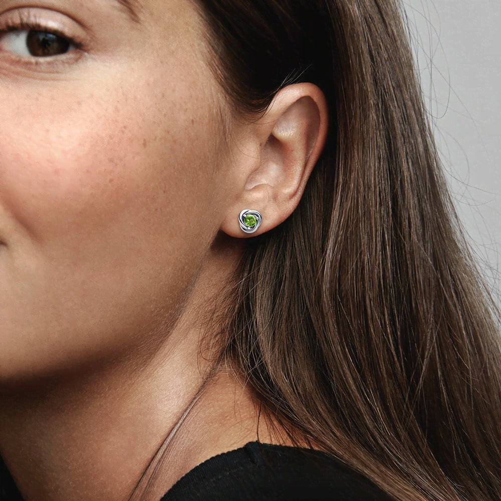 August Birthstone Eternity Circle Stud Earrings