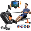 Pooboo Magnetic Rowing Machine, Foldable, 8-Level Resistance, 350lb Capacity