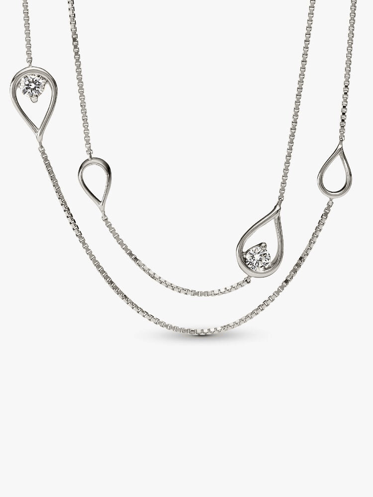 FINAL SALE - Pandora Infinite 14k White Gold Lab-grown Diamond Long Pendant Necklace