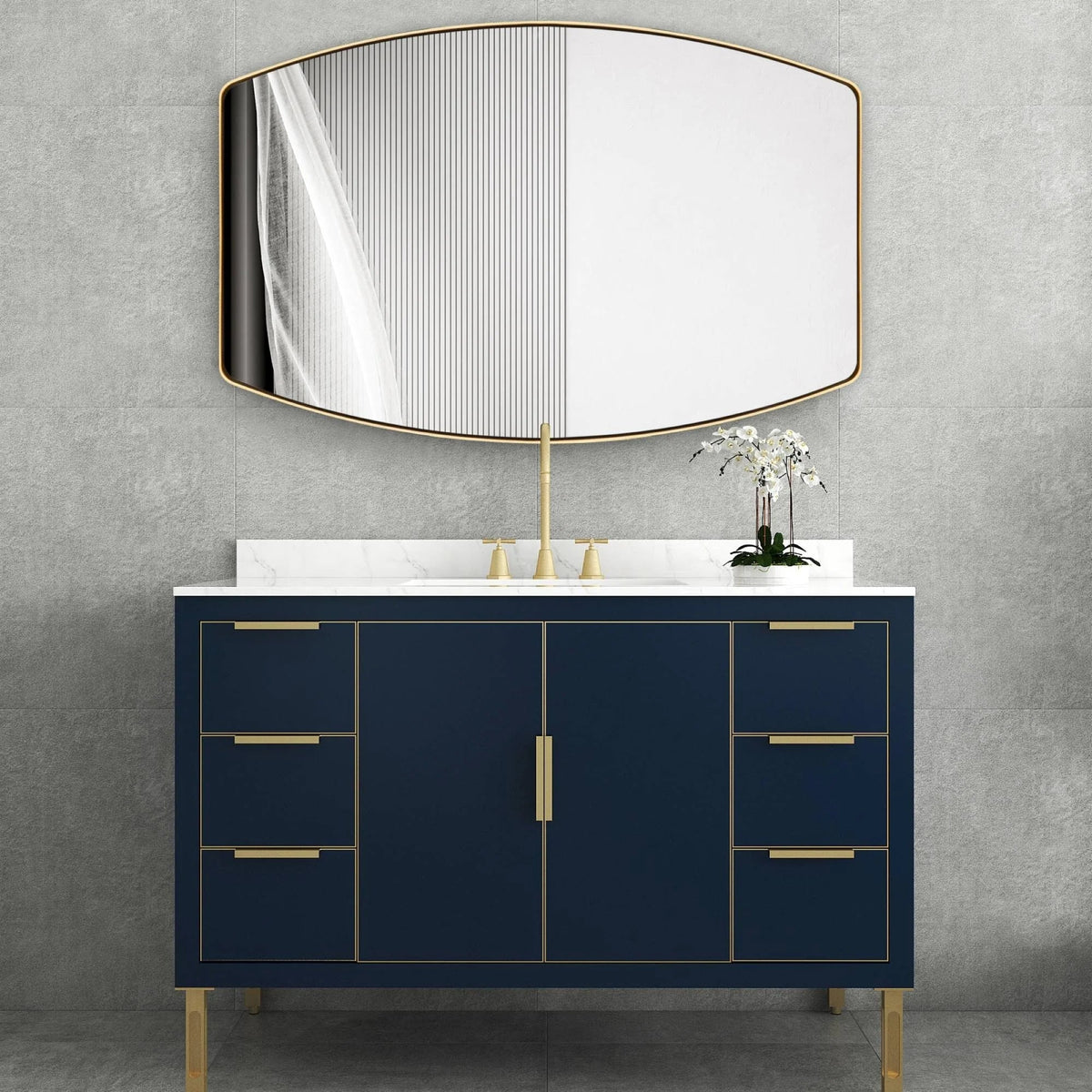 Oblong Metal Wall Mirror, 18 or 24 - Black, Gold, or Silver