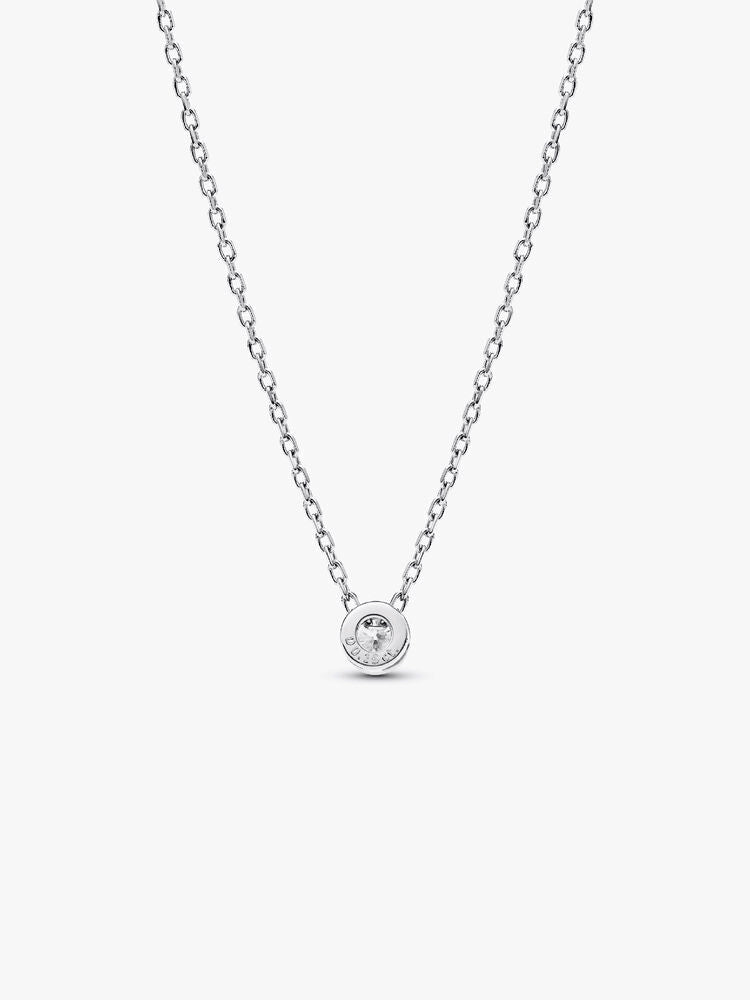 Pandora Era Bezel Sterling Silver Lab-grown Diamond Pendant Necklace
