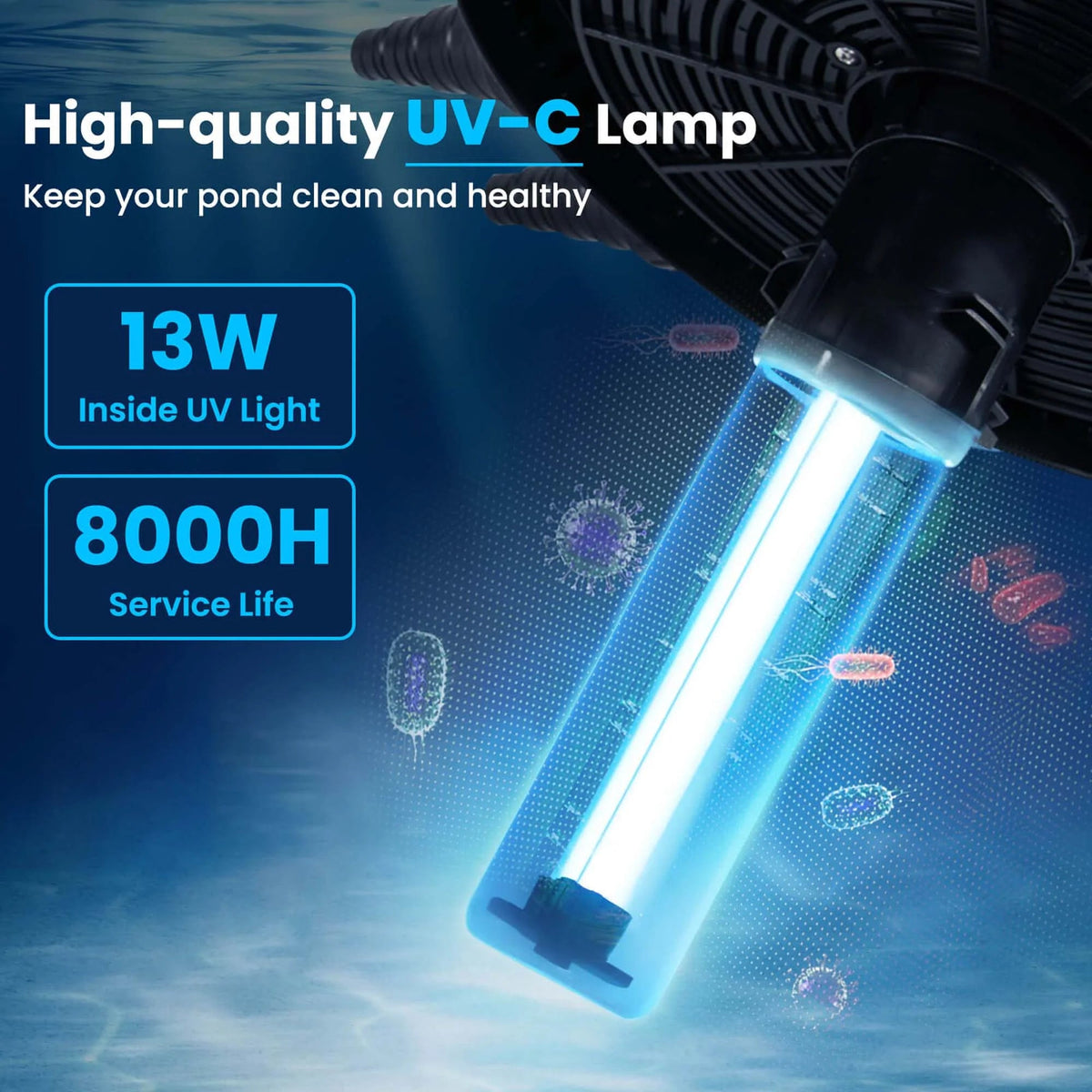 Costway Pond Pressure Bio Filter 4000 GAL With 13W UV Sterilizer - 10000L