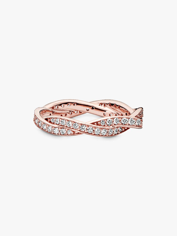 Sparkling Twisted Lines Ring