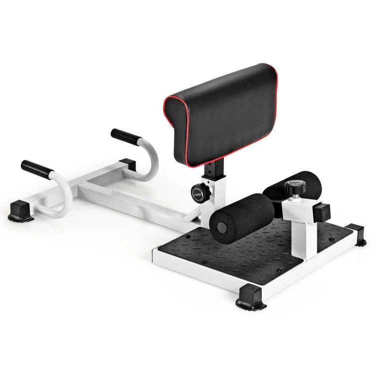 All-In-One Home Gym Sissy Squat Machine With Anti-Skid Pads - White