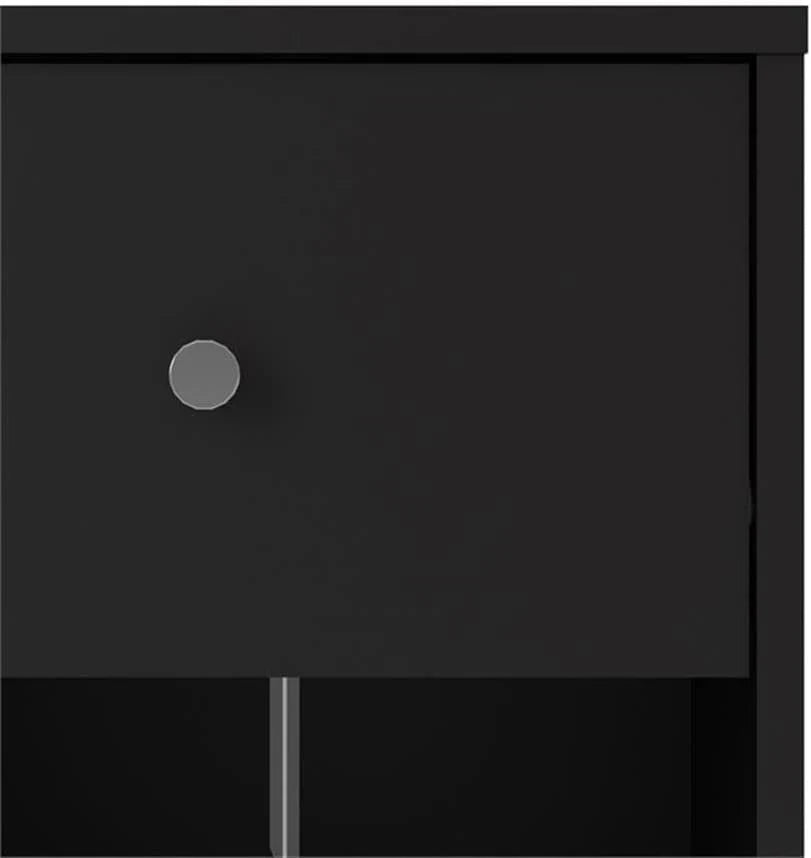 3-Piece Scandinavian Engineered Wood Bedroom Furniture Set With Black 6-Drawer Dresser, 3-Drawer Chest And Nightstand