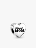 Engravable Volleyball Mom Heart Charm