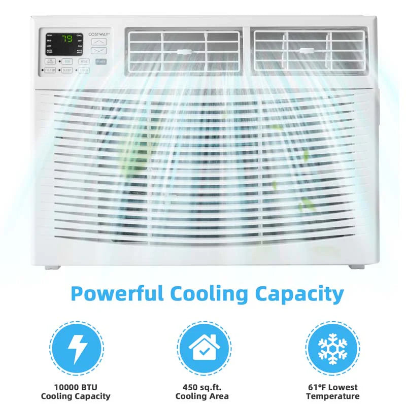 10000 BTU Window Air Conditioner With Remote, ECO Mode And Dehumidifier - White
