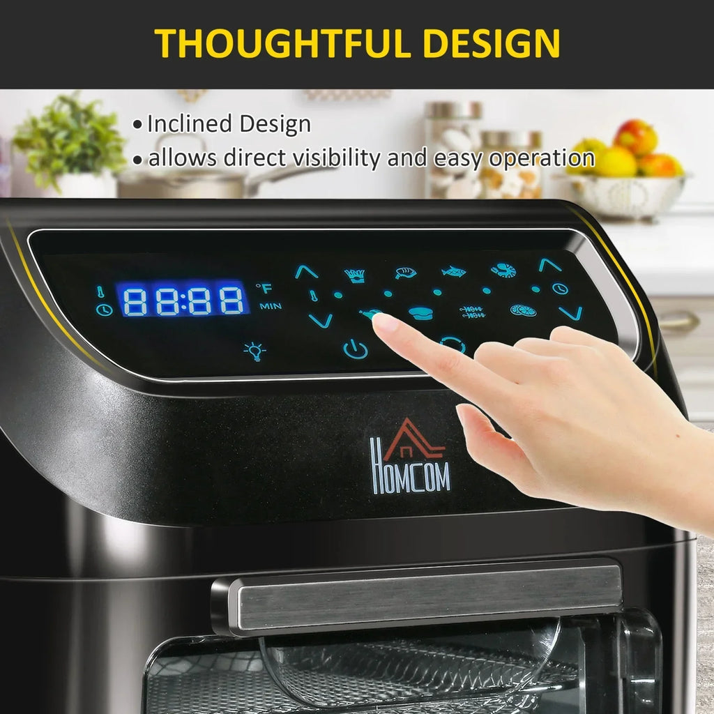 GVJMTKP 12 QT 8-In-1 Air Fryer Oven Combo, 1700W, Black