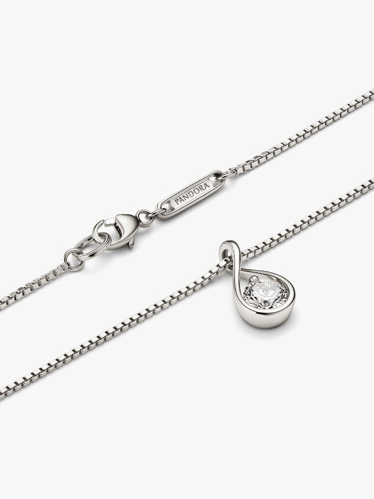 Pandora Infinite 14k White Gold Lab-grown Diamond Pendant Necklace