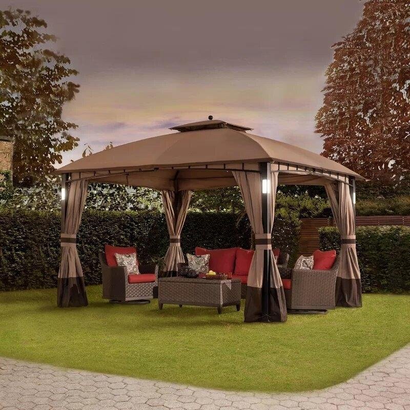 Moorehead Steel Patio Gazebo 12 Ft W x 10 Ft D
