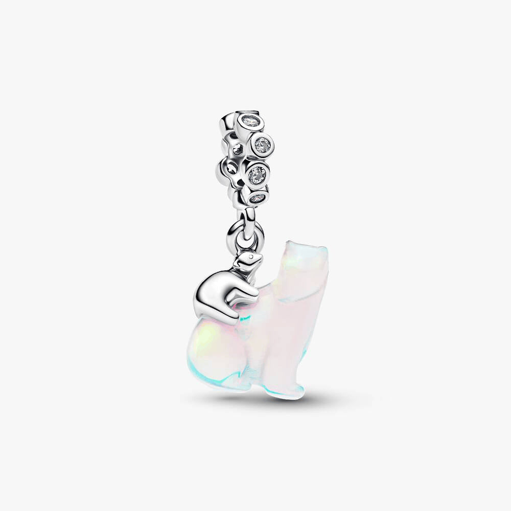 Polar Bear Mother & Cub Dangle Charm