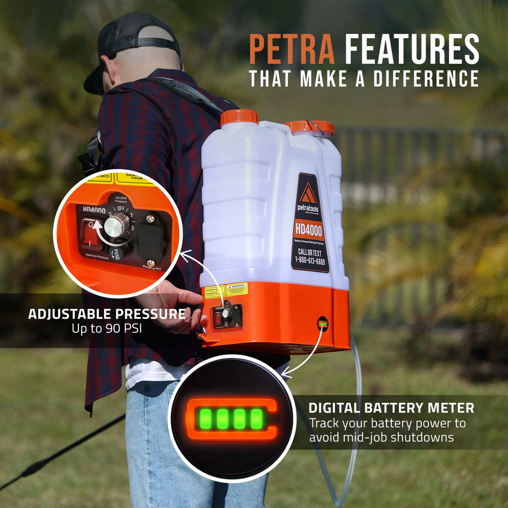 4 Gallon Battery Powered Backpack Sprayer With 12V 8Ah Rechargeable Battery