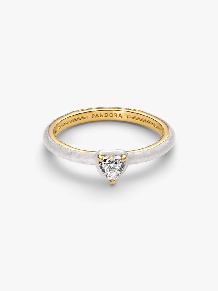 White Chakra Heart Ring