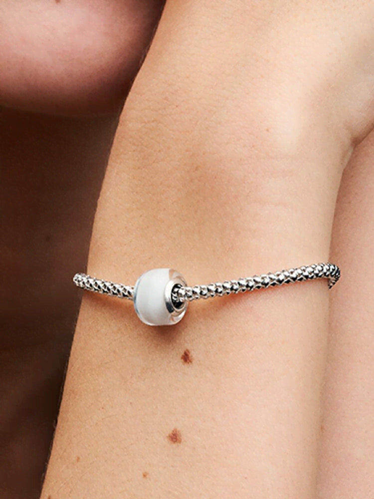 White Mini Murano Glass Charm